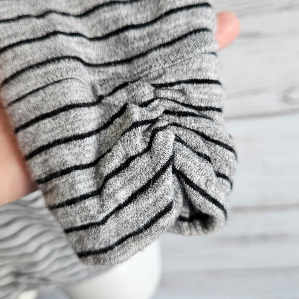 Theory Gray And Black Stripe Open Front Cardi Car… - image 3